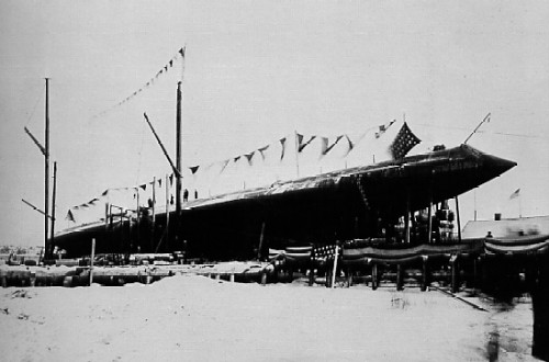 USS Katahdin on slipway